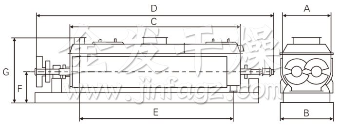 空心槳葉干燥機結(jié)構(gòu)示意圖